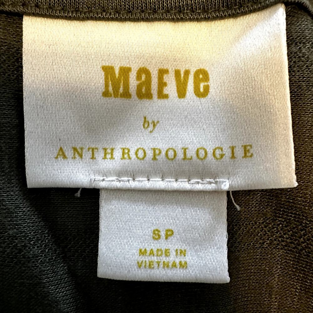 Anthropologie Maeve Audre Blouse Textured Faux Wrap Surplice V-Neck Green S - Picture 4 of 6
